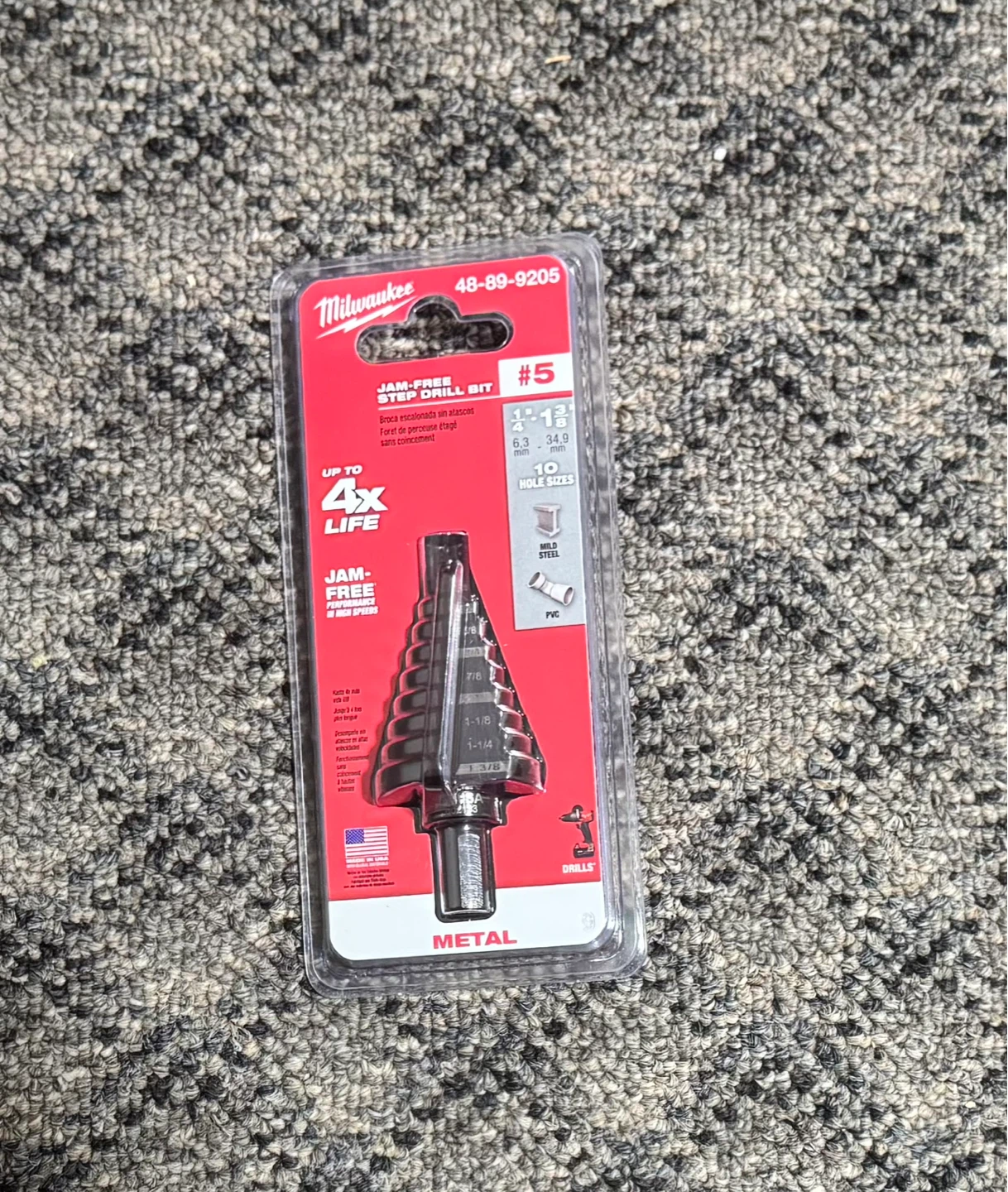 Milwaukee #5 Step Drill Bit 1-3/8" Jam-Free