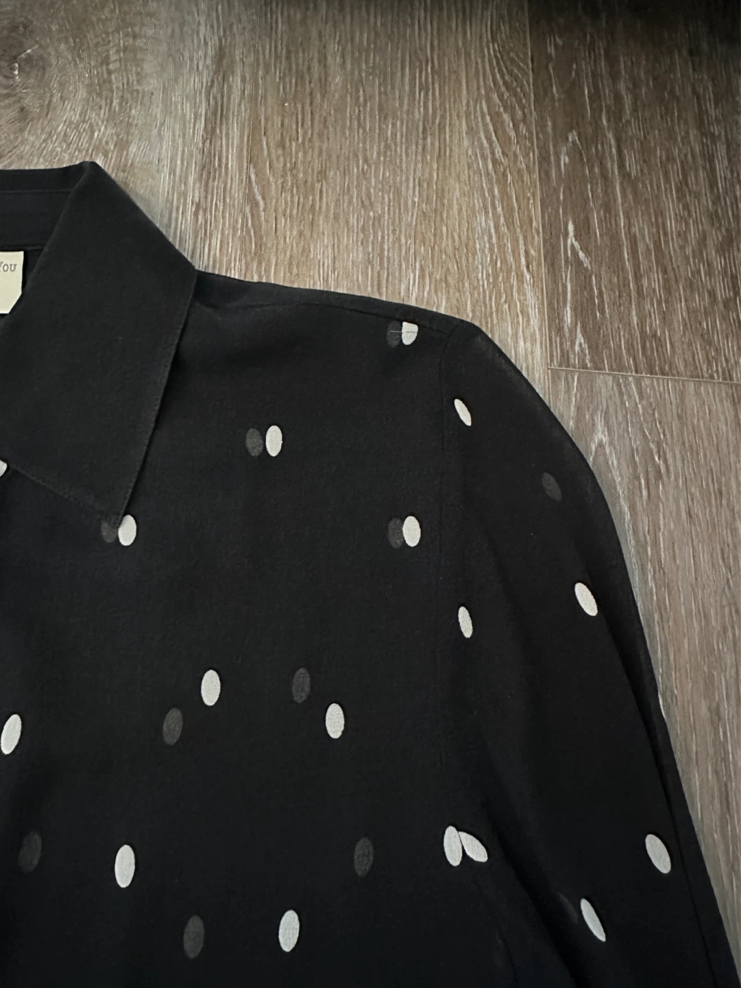 Vintage Lord&Taylor Black Polka Dot Sheer Blouse Size 4 - photo 5