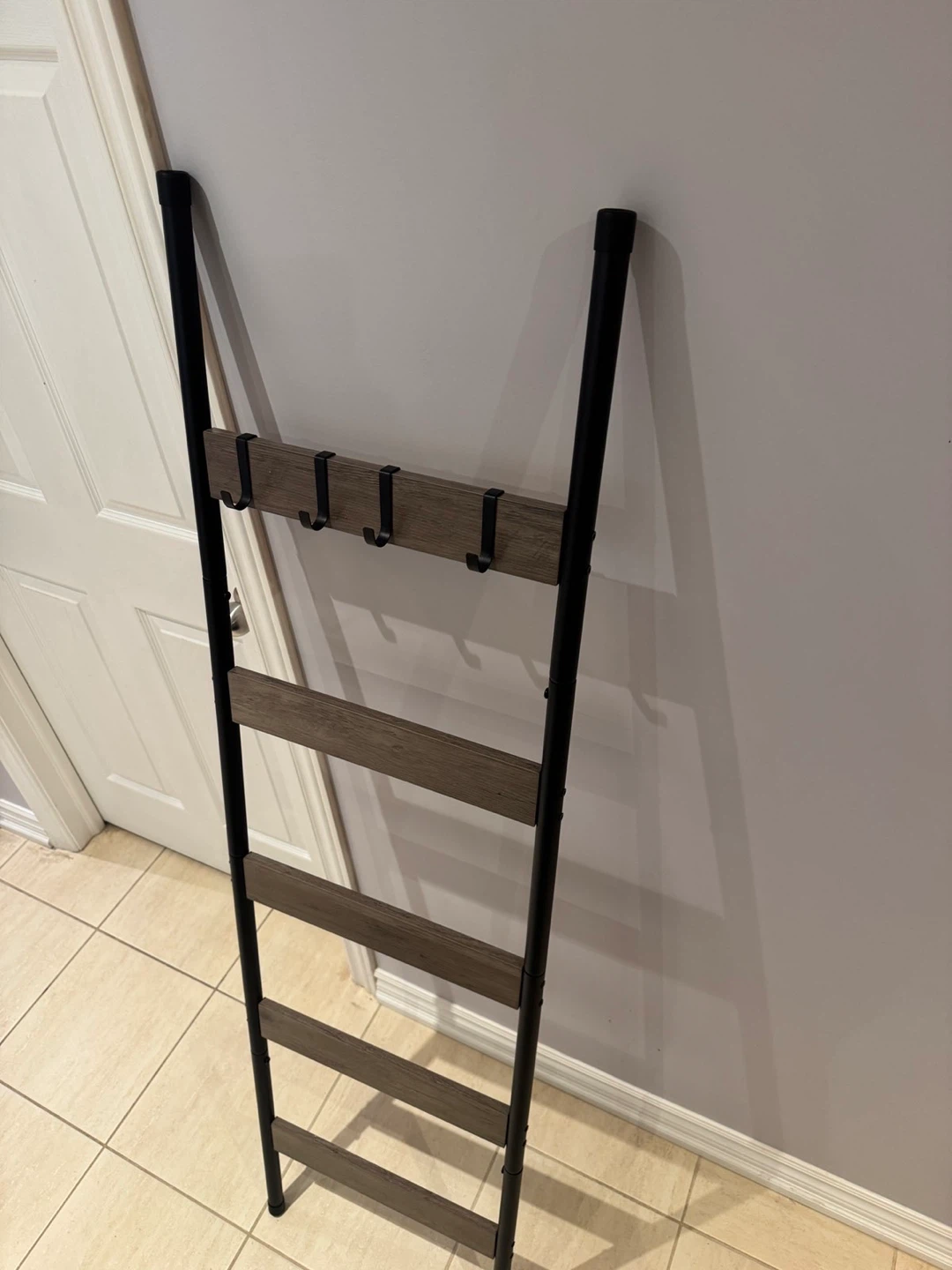 Ladder Style Coat Rack with Hooks - photo 2
