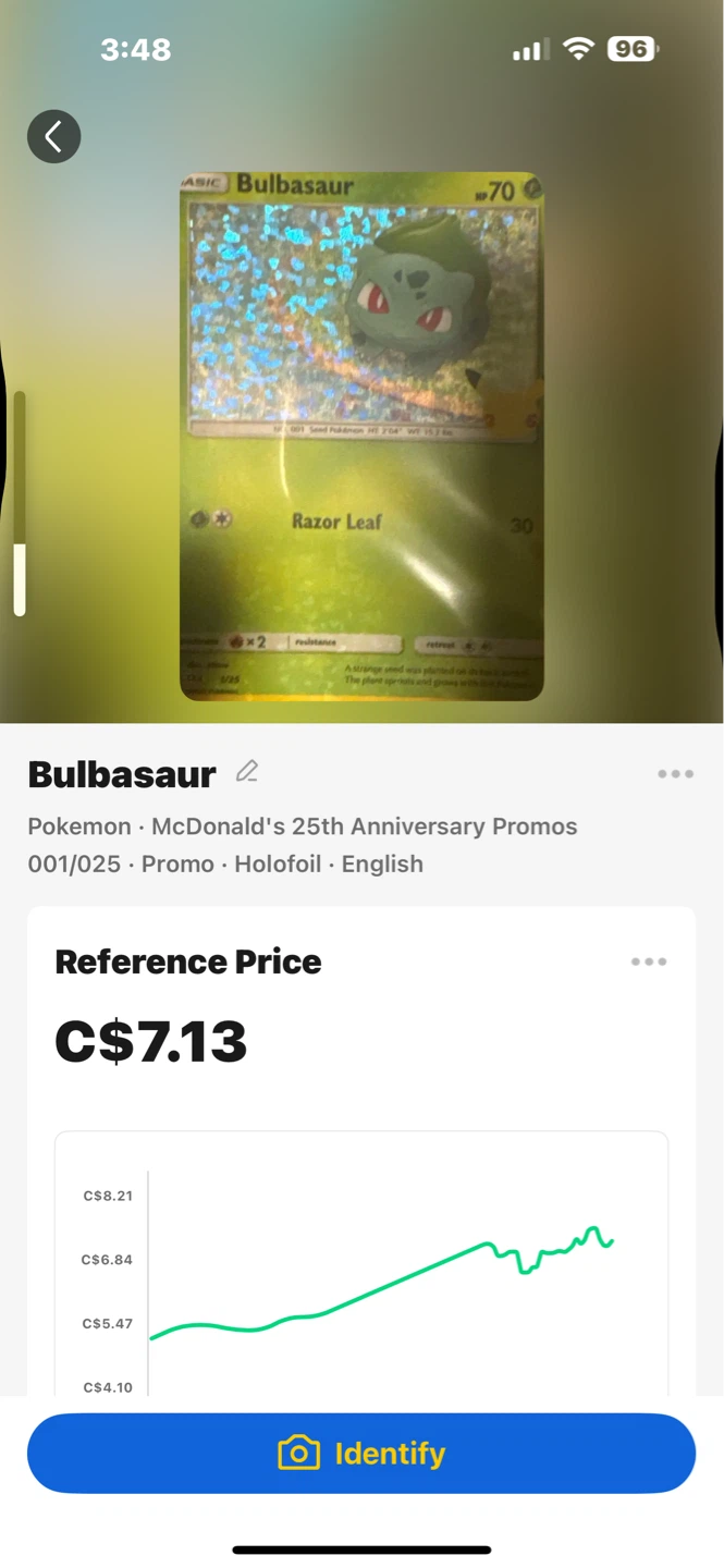 Pokemon Holofoil Bulbasaur Card - McDonald's 25th