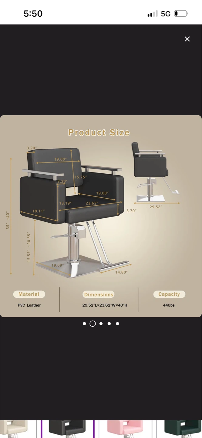 New Black Salon Chair with Swivel and Height Adjustment - photo 2