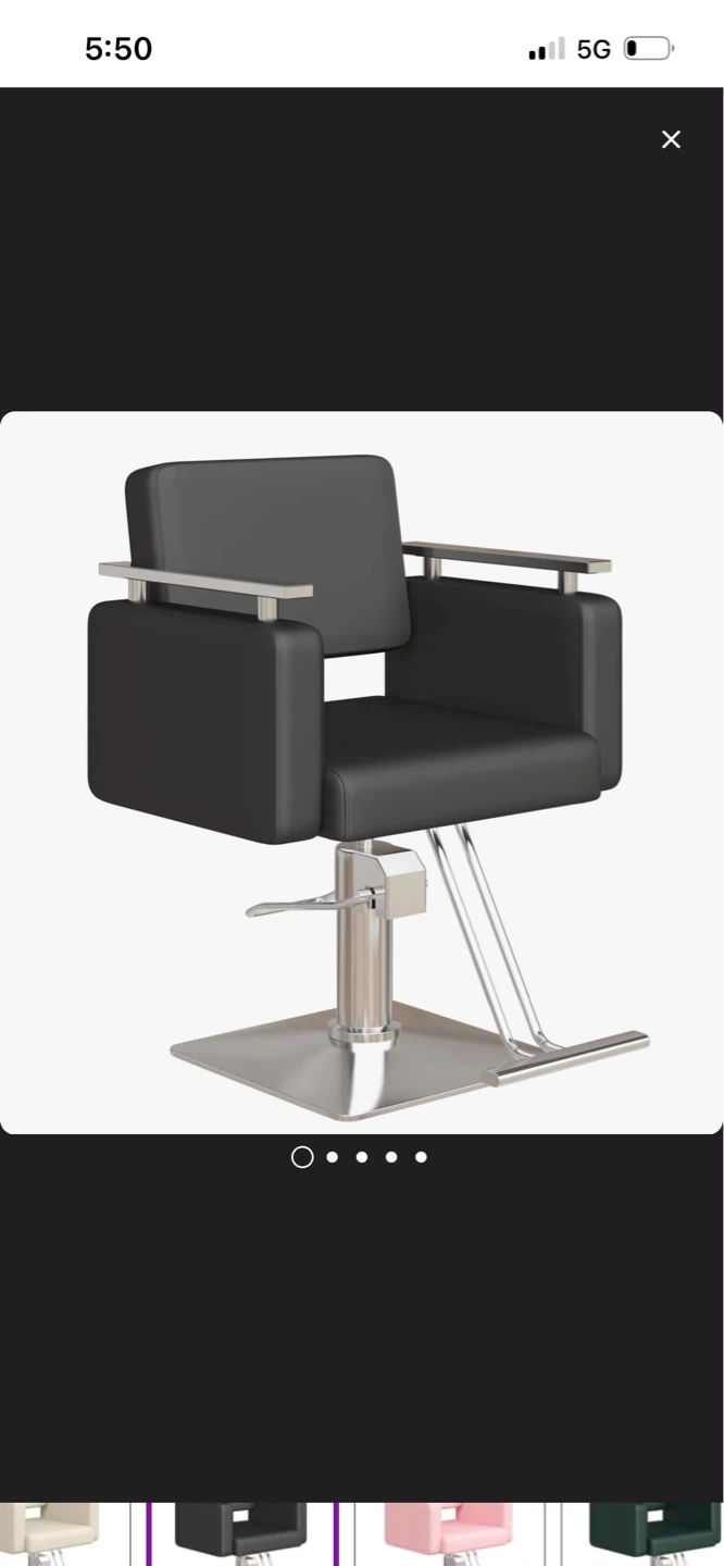 New Black Salon Chair with Swivel and Height Adjustment