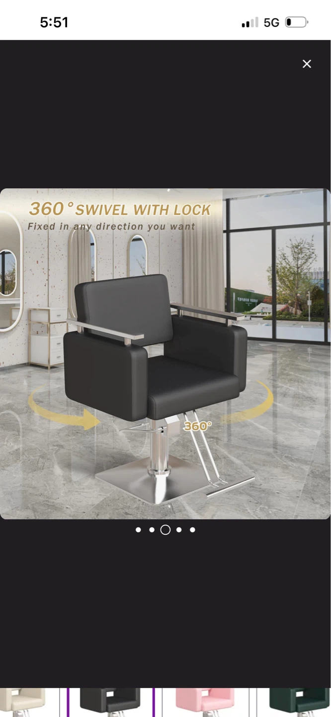New Black Salon Chair with Swivel and Height Adjustment - photo 3