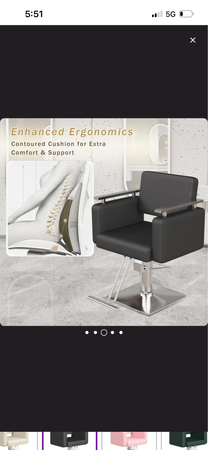 New Black Salon Chair with Swivel and Height Adjustment - photo 5