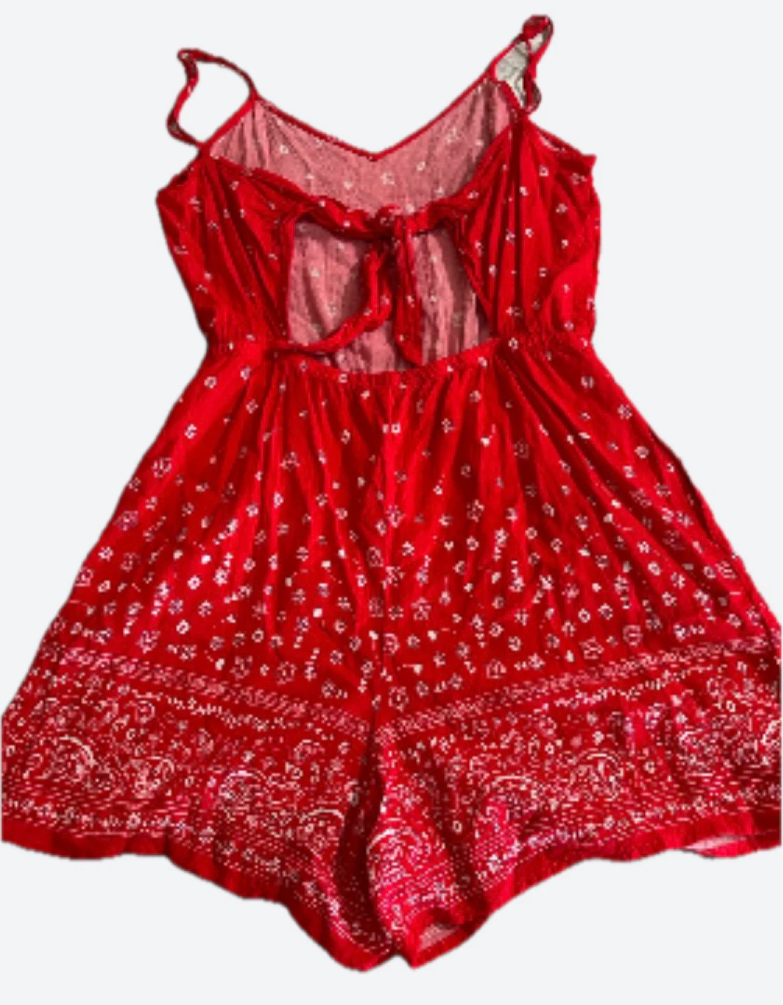Red Bandana Print Romper - Small - photo 2
