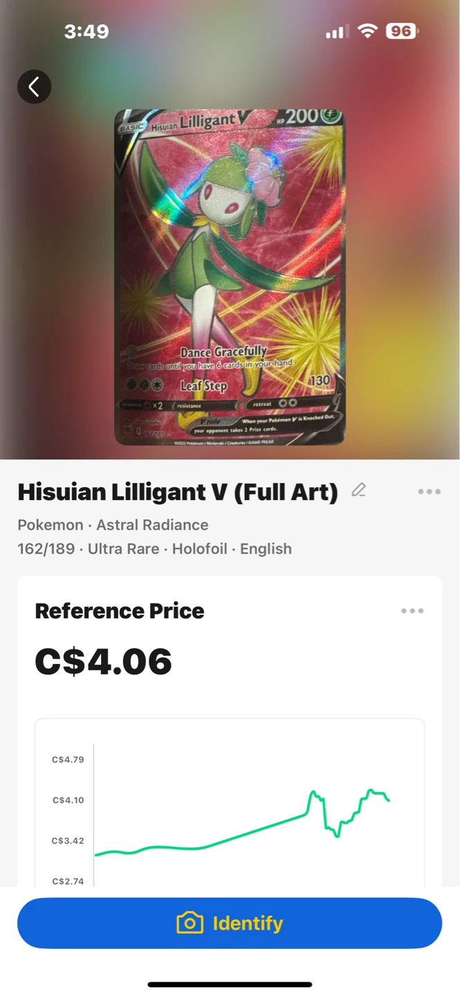 Pokemon Hisuian Lilligant V Full Art Card