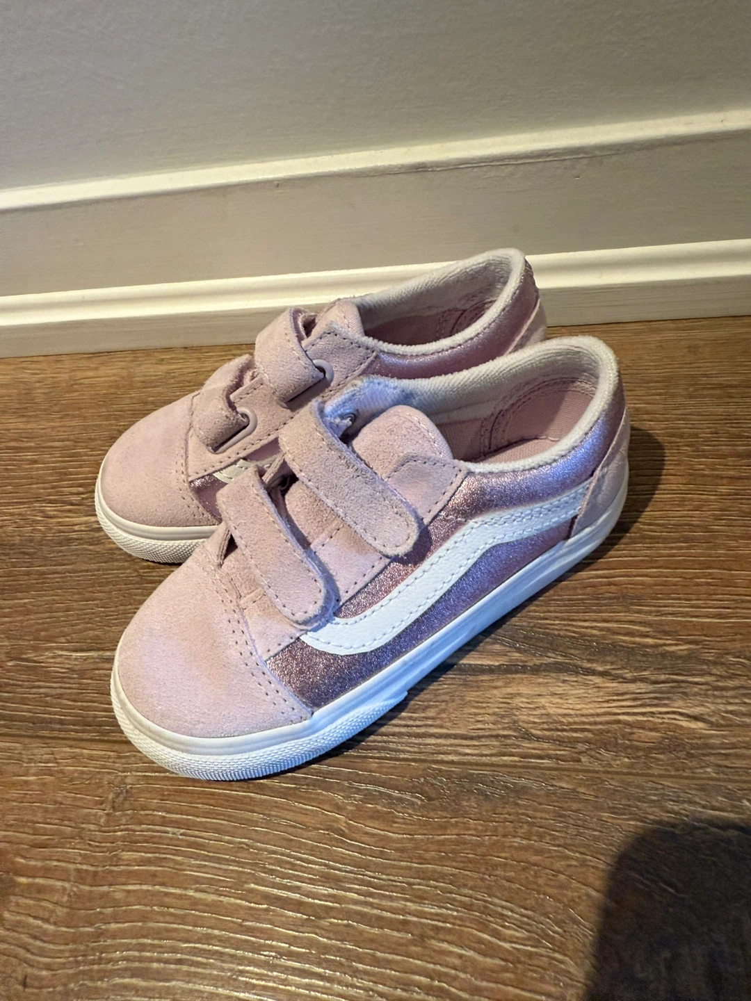 Vans Toddler Pink Glitter Old Skool V Shoes