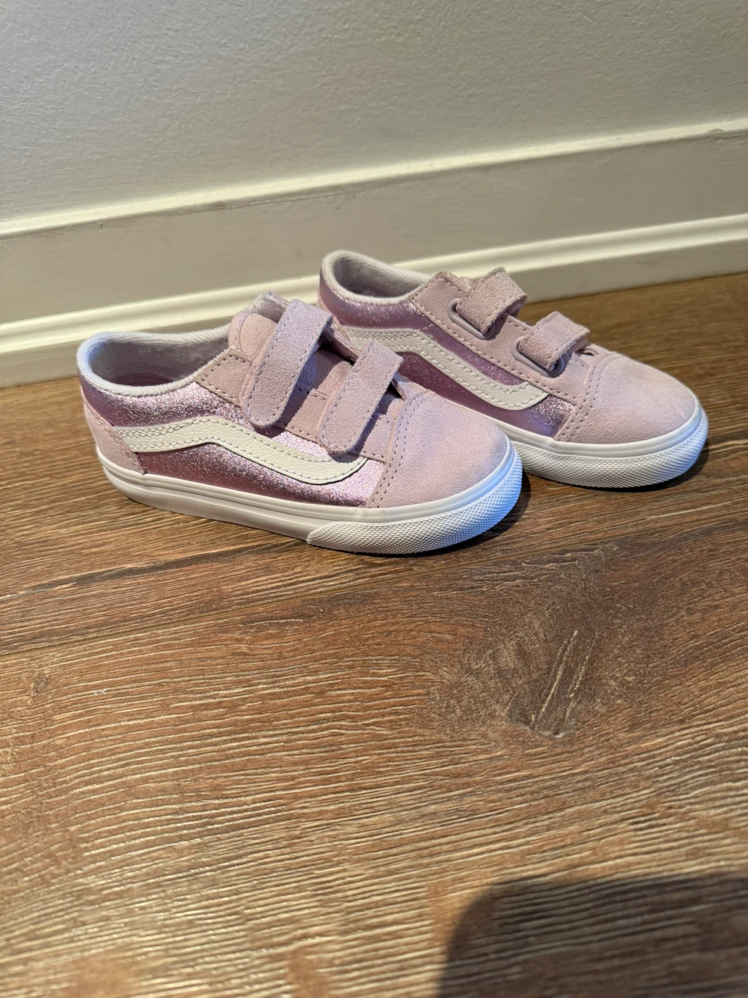 Vans Toddler Pink Glitter Old Skool V Shoes - photo 2