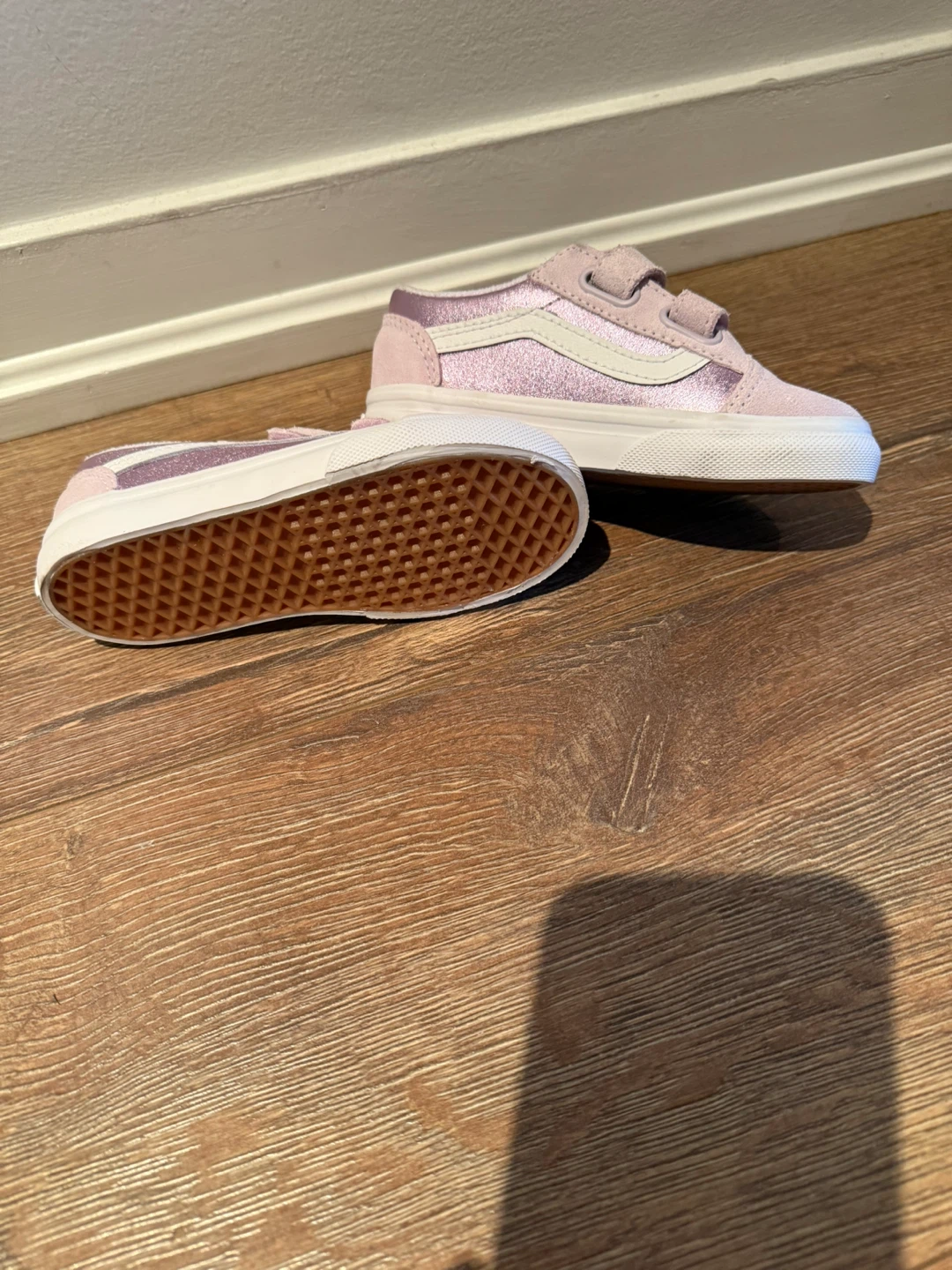 Vans Toddler Pink Glitter Old Skool V Shoes - photo 3