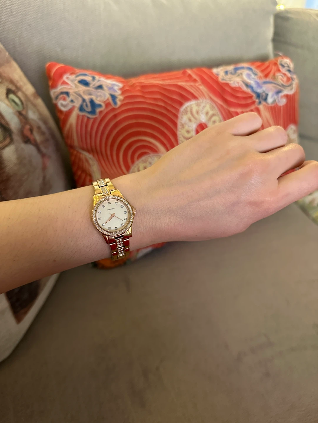 Sekonda Ladies Gold Tone Watch with Crystal Accents