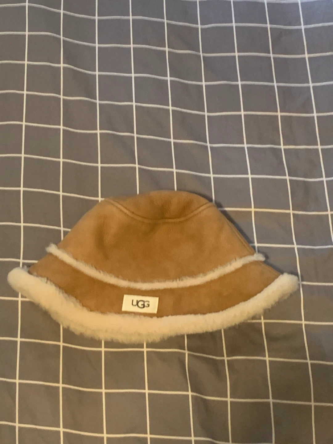 UGG Sheepskin Genuine Shearling Trimmed Bucket Hat