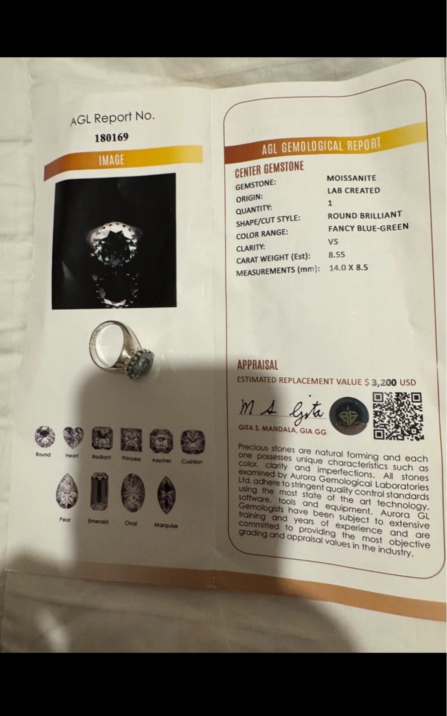 AGL Moissanite Gemological Report - photo 3