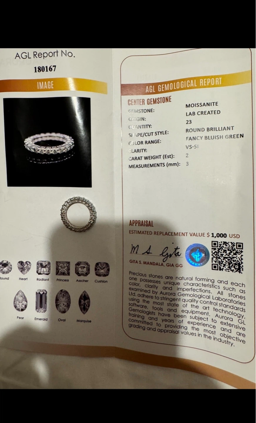 AGL Moissanite Gemological Report - photo 4