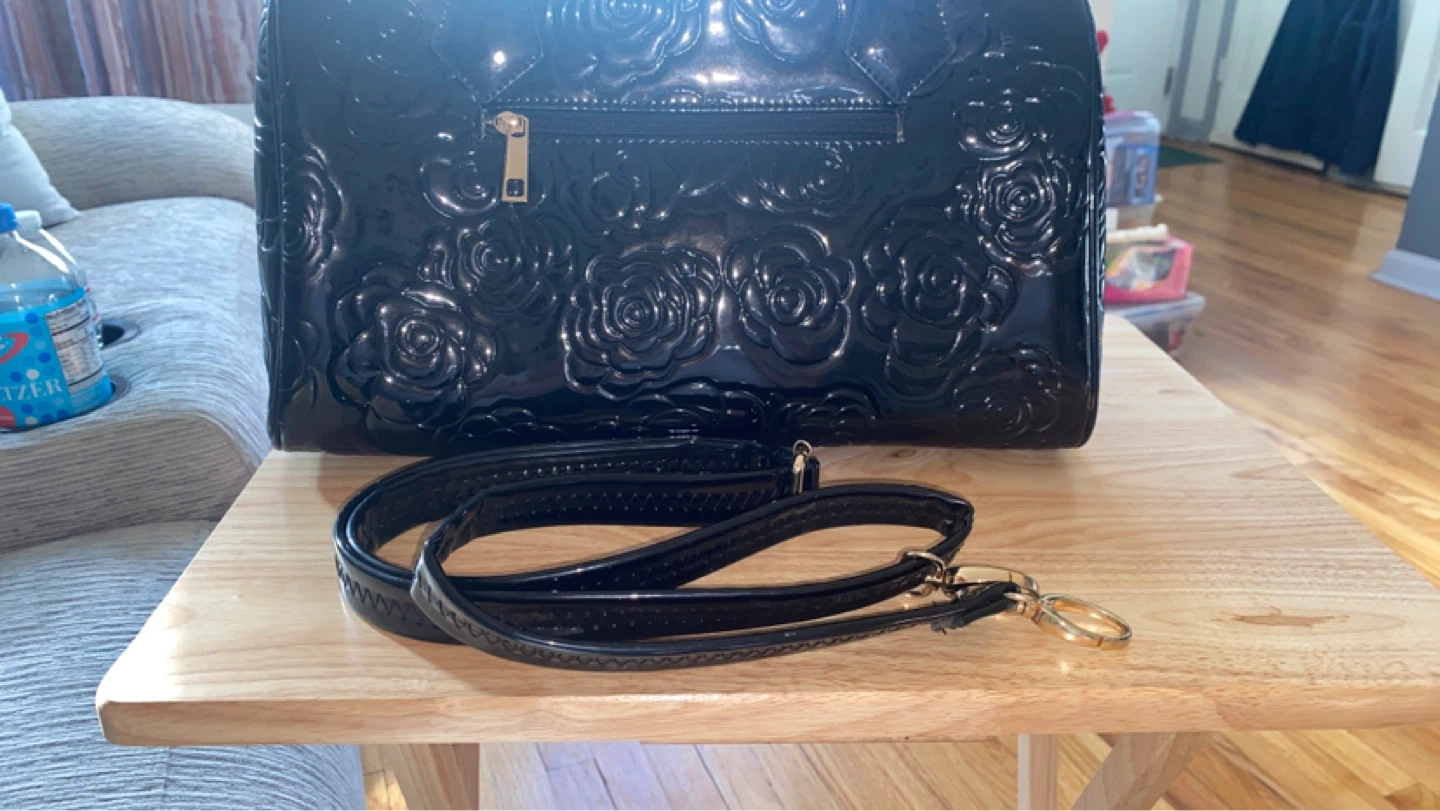 Black Purse, Faux Diamond Detail - photo 5