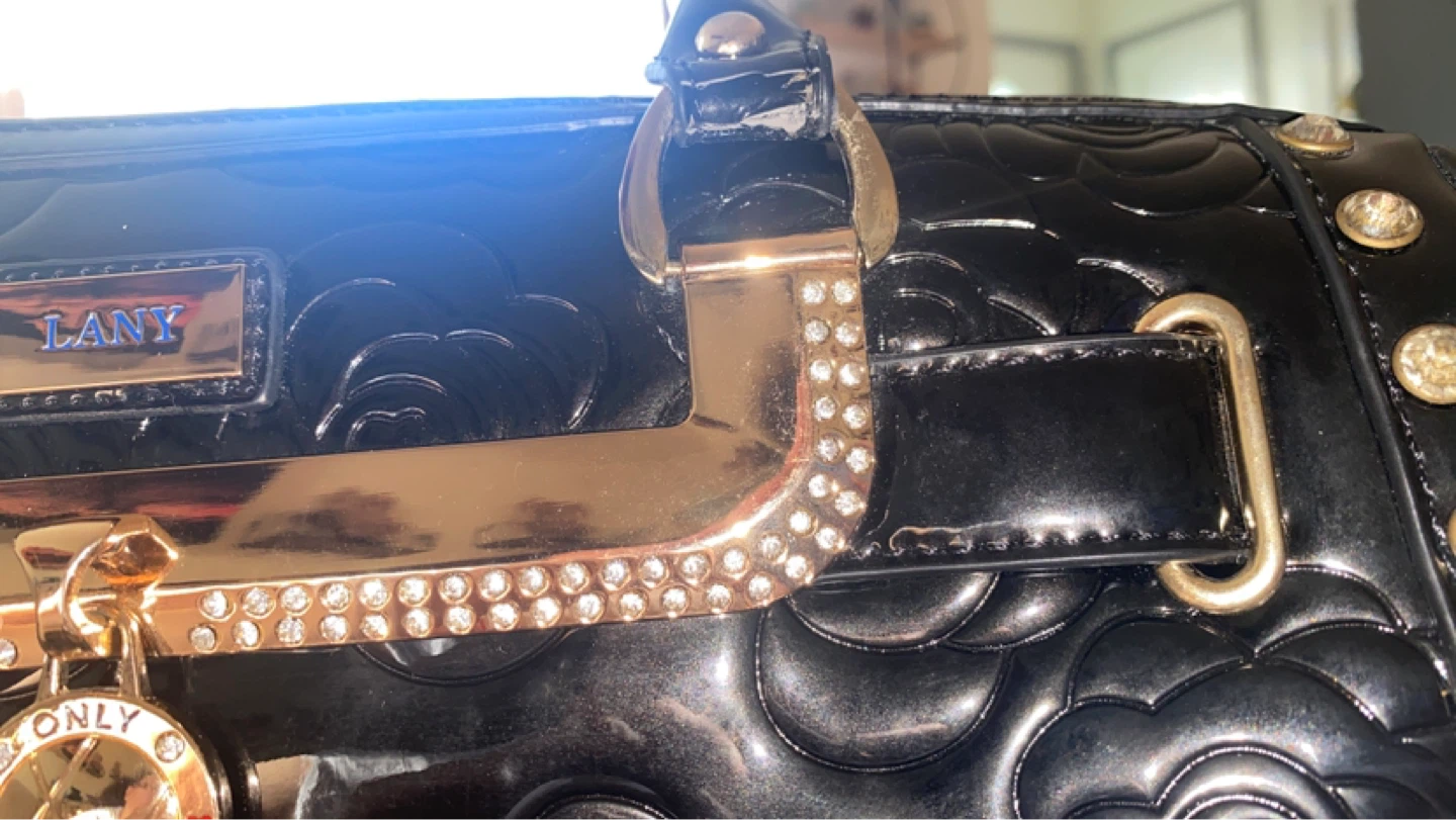 Black Purse, Faux Diamond Detail - photo 3
