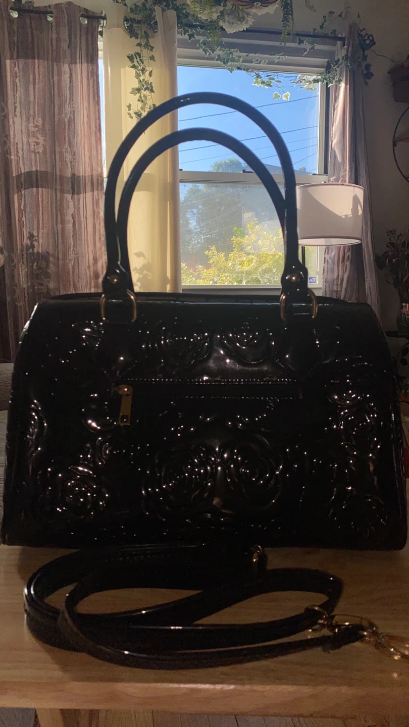 Black Purse, Faux Diamond Detail - photo 4