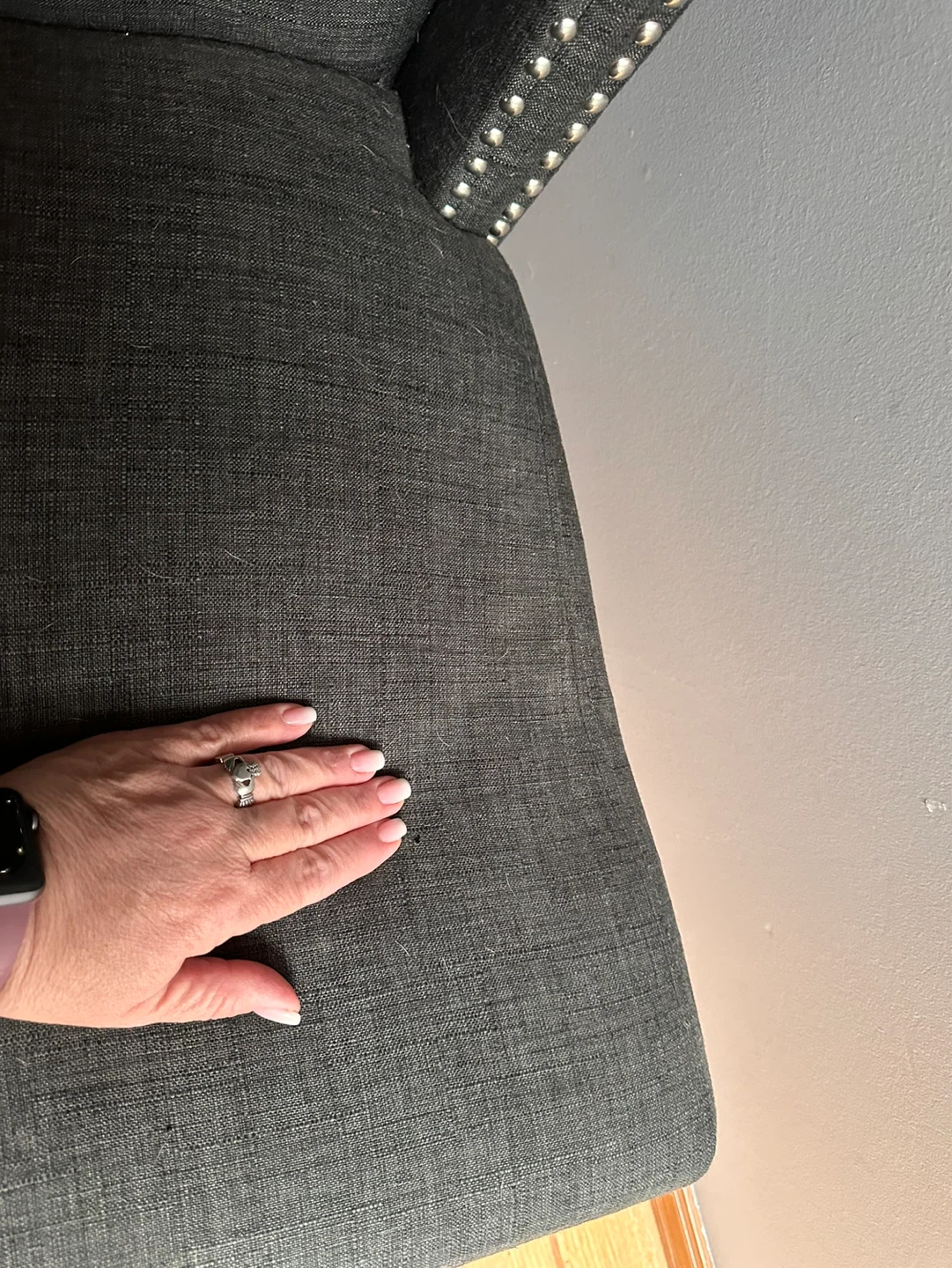 Dark blue Upholstered Loveseat - photo 3