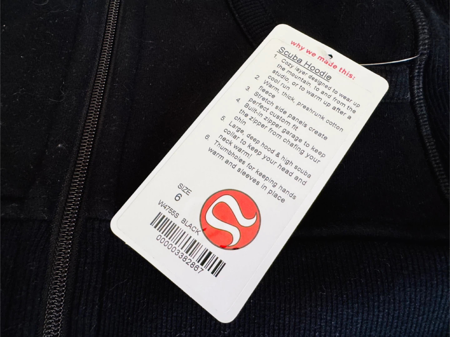 Lululemon Athletica Scuba Hoodie Black Size 6 Neo Vintage -New - photo 4