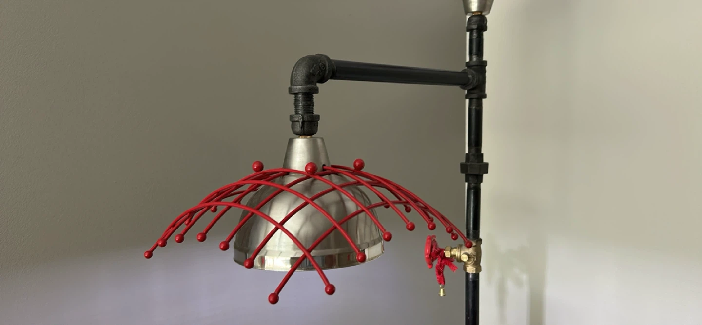 Industrial Pipe Floor Lamp with Double Shades - photo 2
