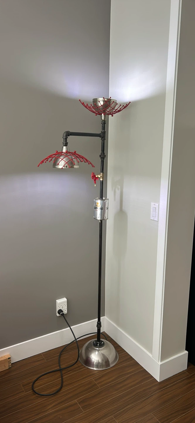 Industrial Pipe Floor Lamp with Double Shades - photo 3