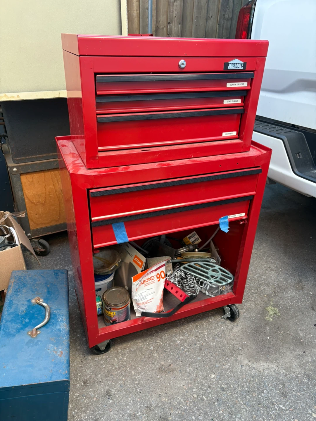 JOBMATE Red 4-Drawer Tool Chest and Cabinet