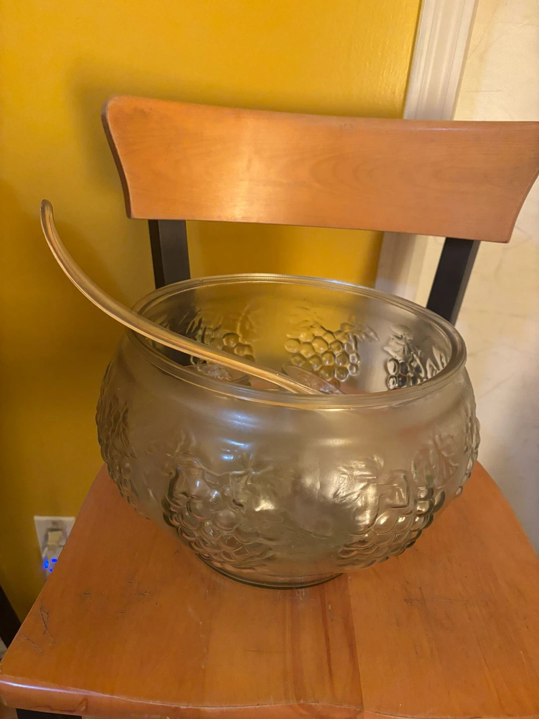 Glass Punch Bowl with Ladle
