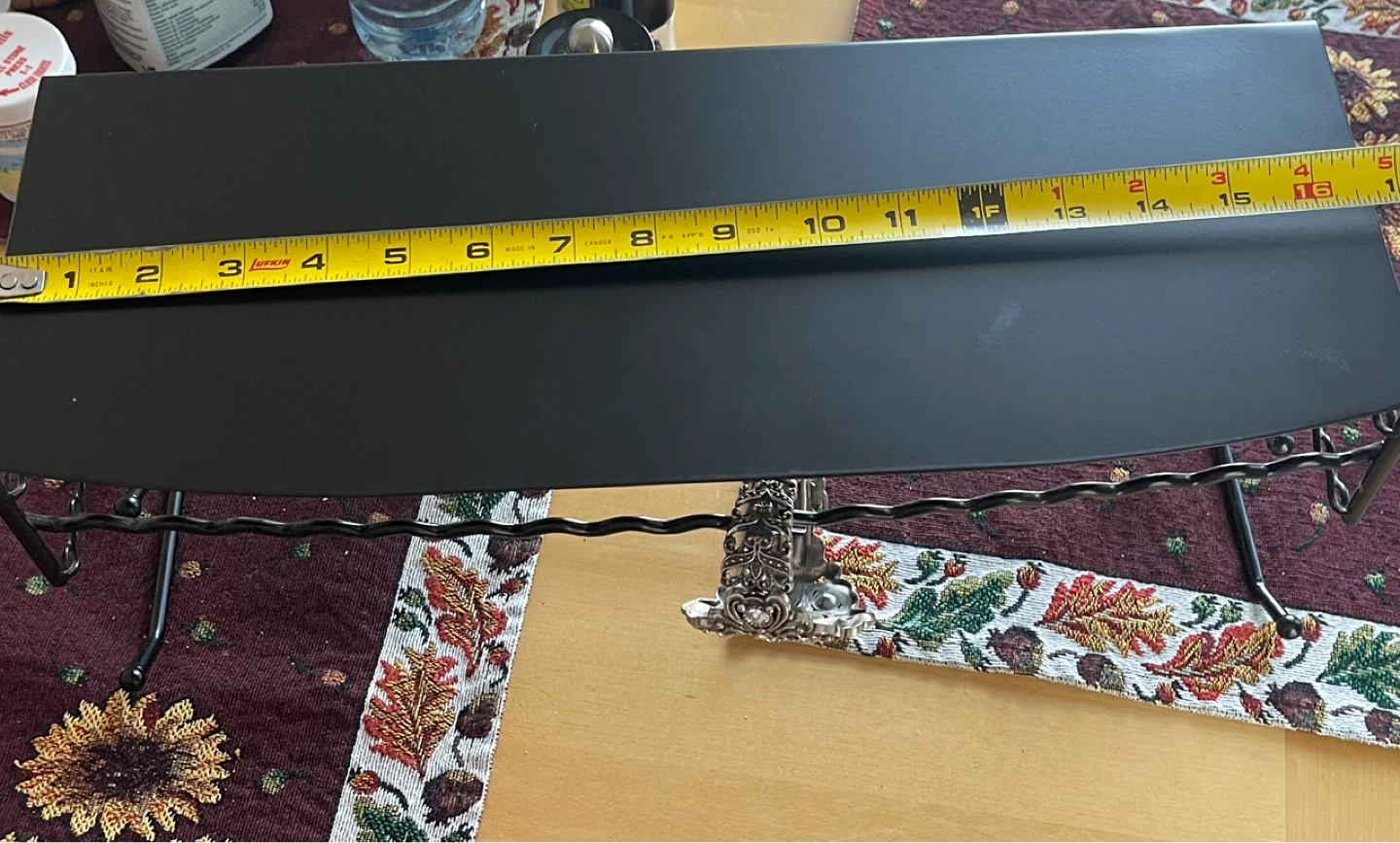 Black Metal Wall Shelf with Hooks
