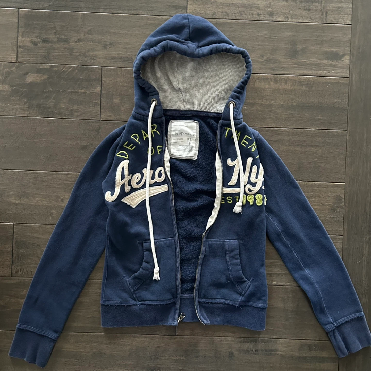 Aeropostale Graphic Blue Zip-Up Hoodie
