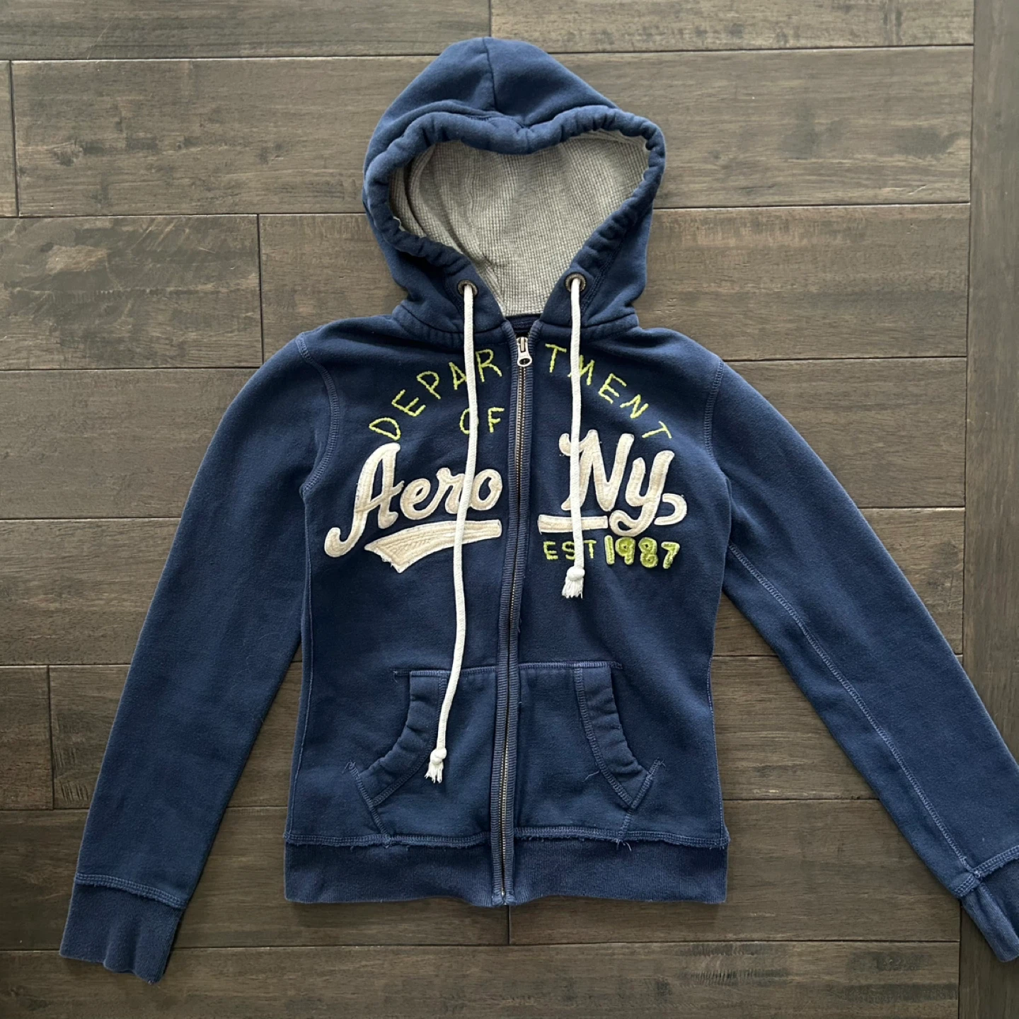 Aeropostale Graphic Blue Zip-Up Hoodie - photo 2