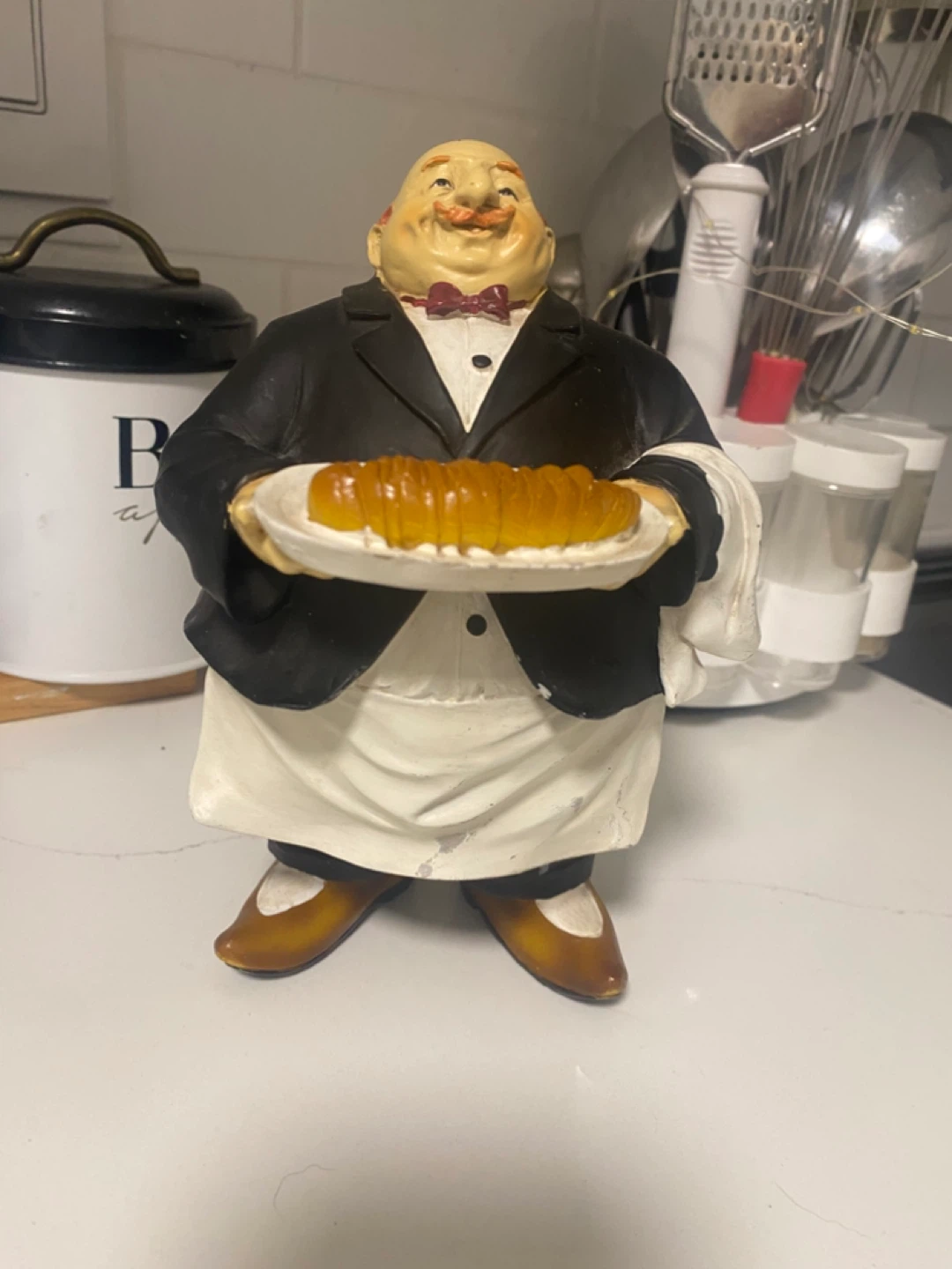 Butler Figurine with Croissant