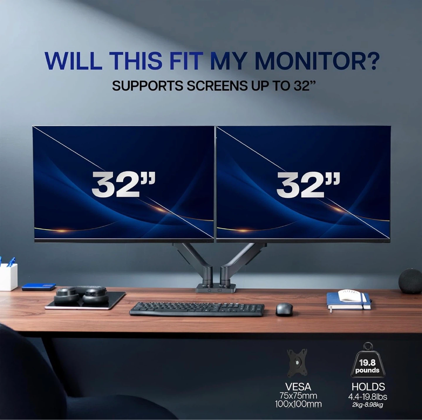 VIVO Dual Monitor upto 32”, Arm Desk Mount - photo 5