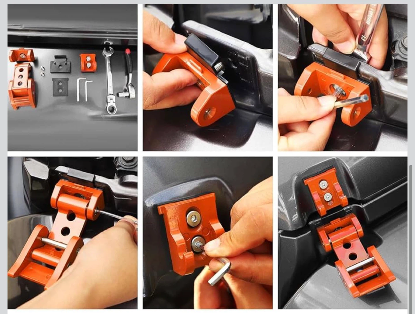Orange Aluminum Hood Latches for Jeep Wrangler JK/JL/JT JP1 - photo 4