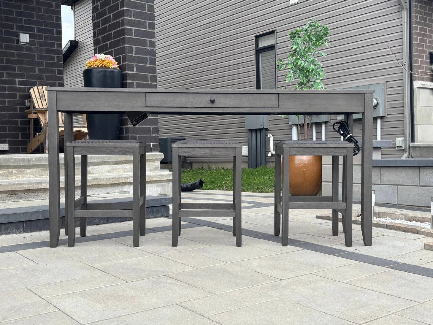 4-Piece Counter Height Modern Table Set - photo 2
