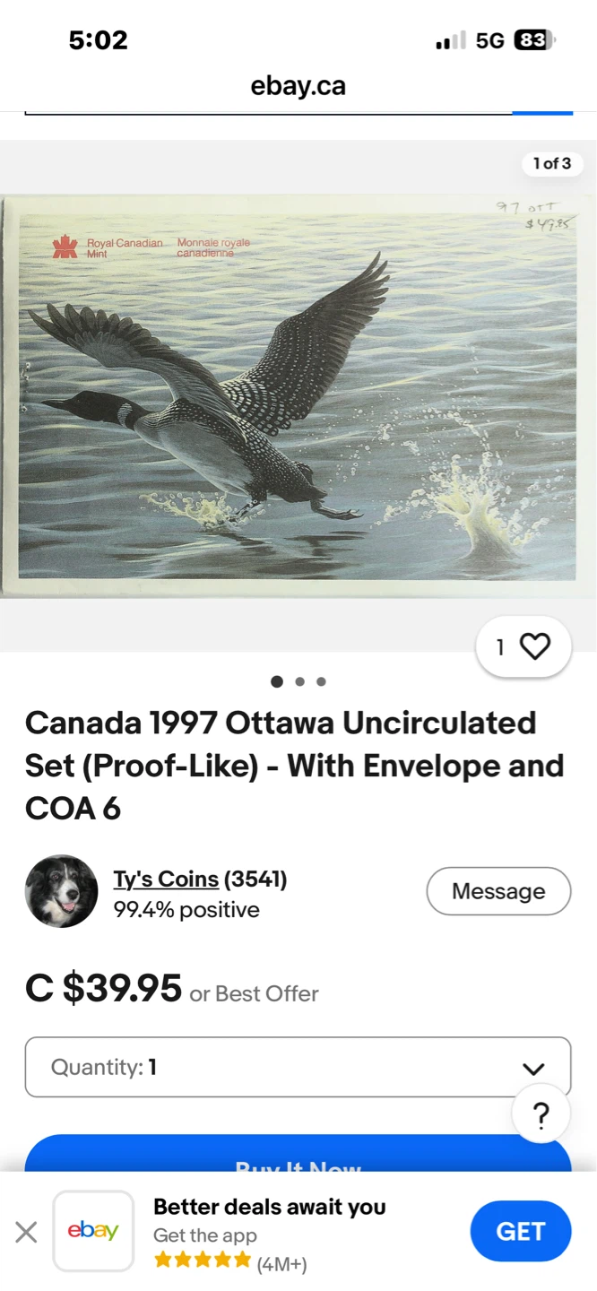 Canada 1997 Ottawa Uncirculated Set - photo 2