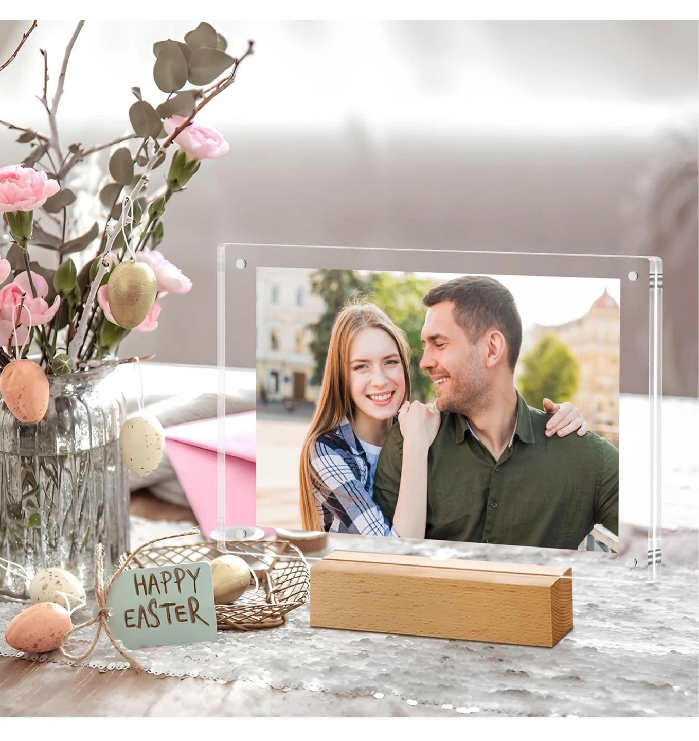 5x7 Acrylic LED Photo Frame with Wooden Base A57 - photo 2