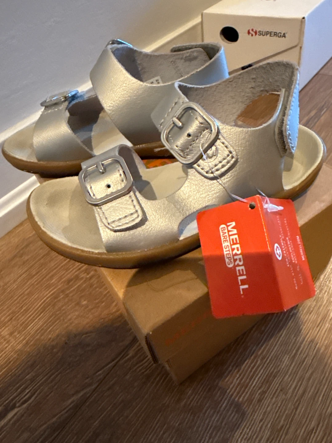 Merrell Bare Steps Silver Sandals Size 8