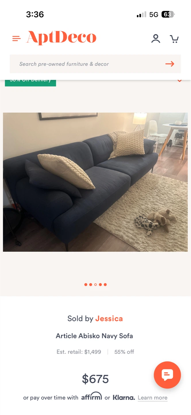 Article Abisko Navy Sofa - photo 3