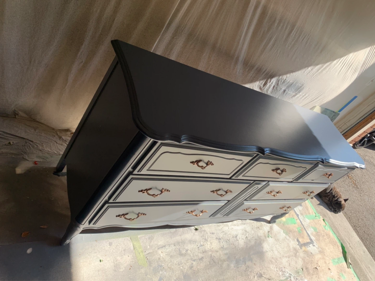 Grey Dresser with Ornate Handles - photo 2