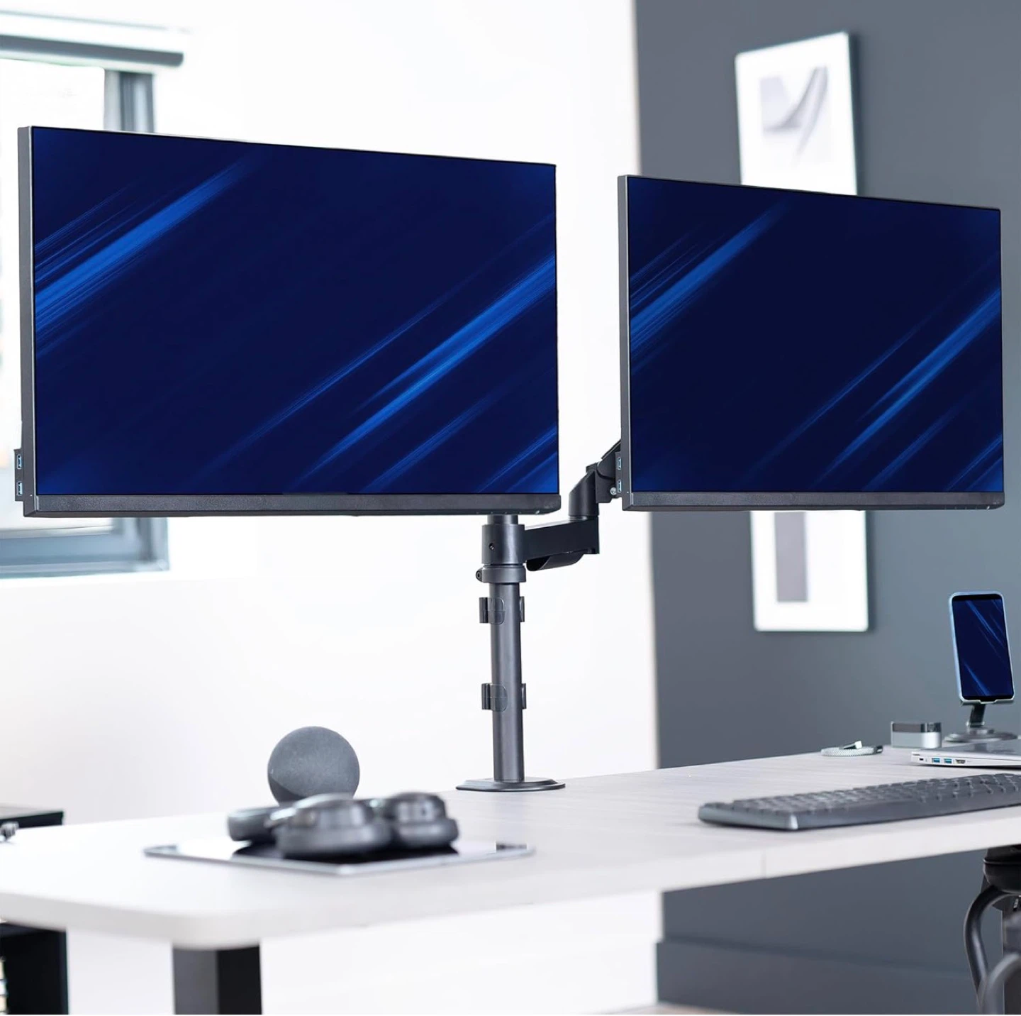 VIVO Dual Monitor Mount, heavy duty arms - photo 2