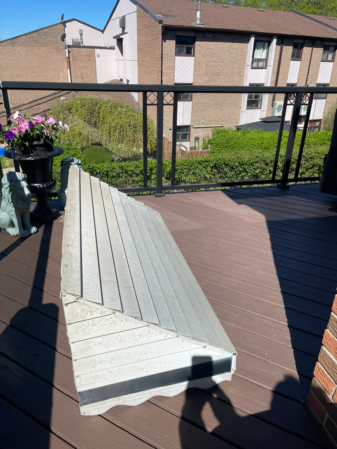 An aluminum awning