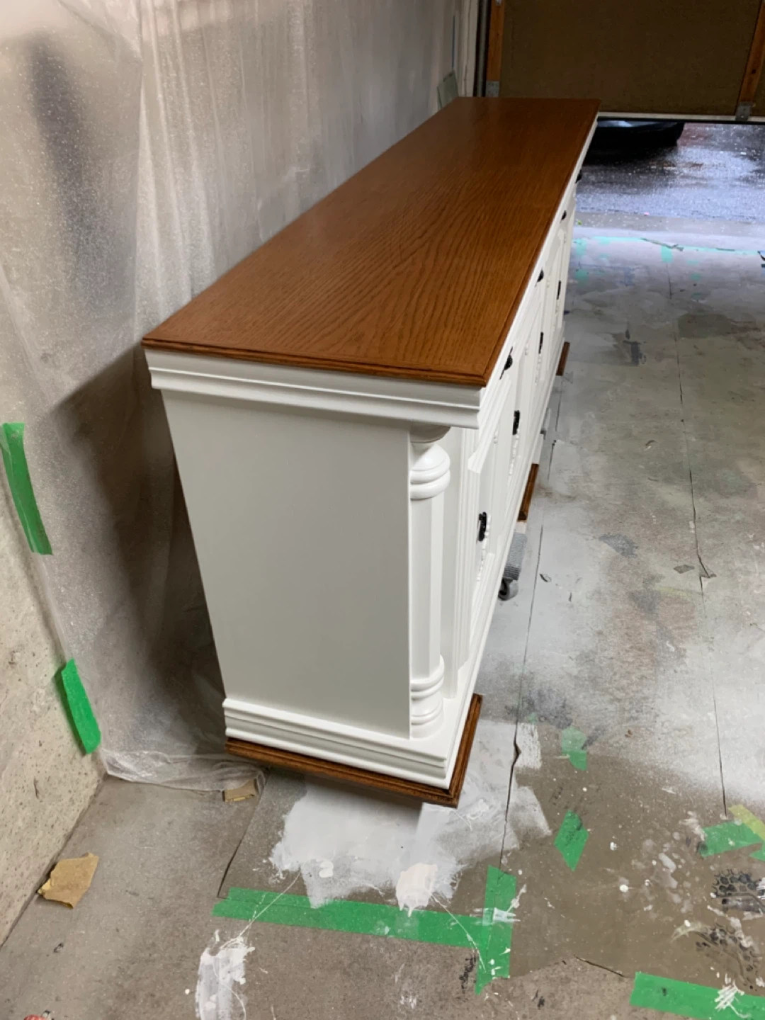 White buffet with 5 drawers and cabinets - photo 3
