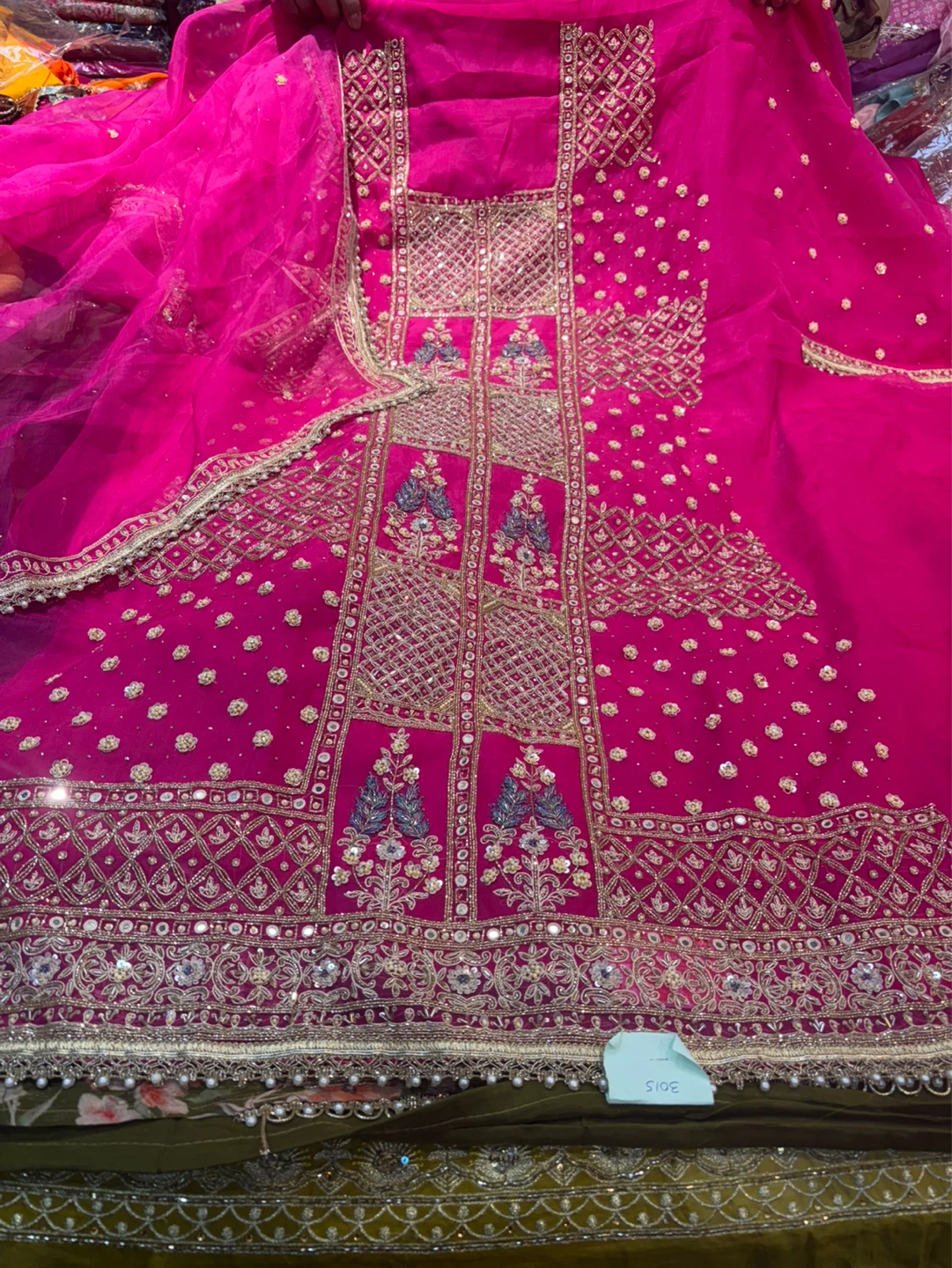 Pink Embroidered Salwar Kameez Dupatta Set