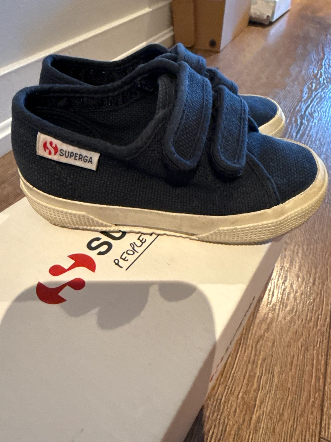 Superga Kids Navy Velcro Strap Shoes