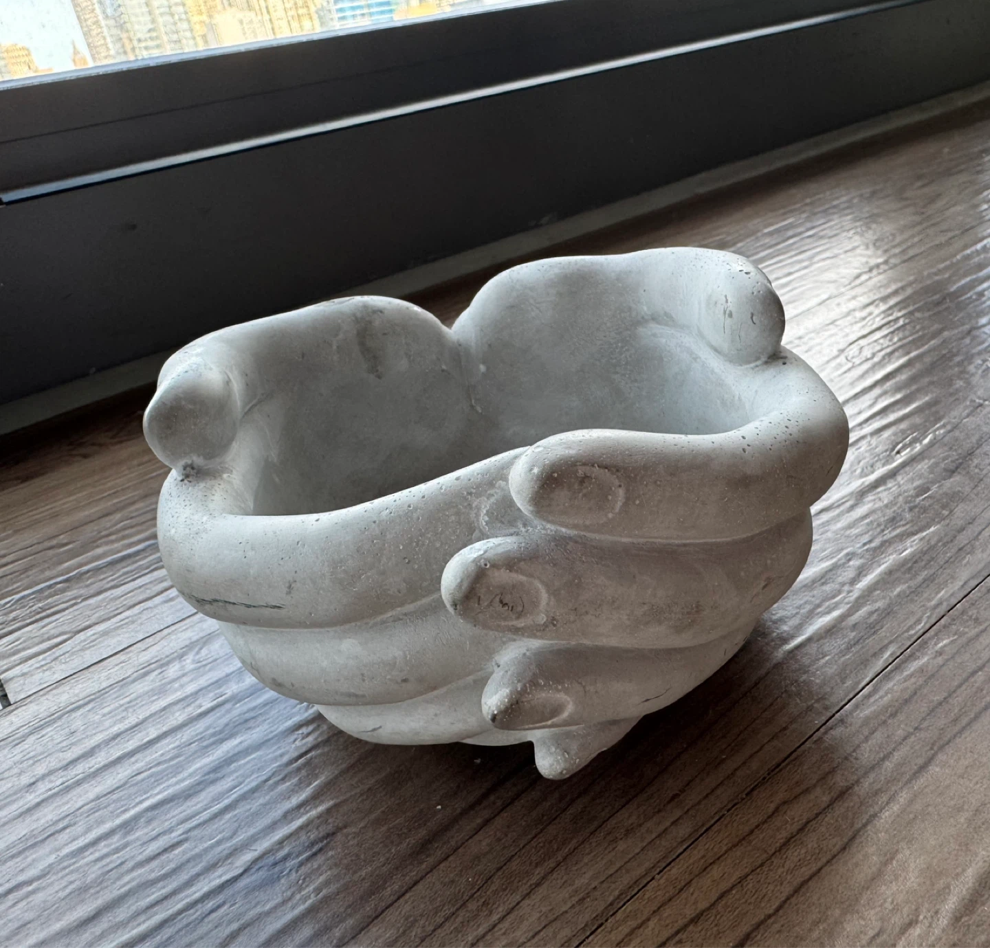 Hand-Shaped Concrete Bowl