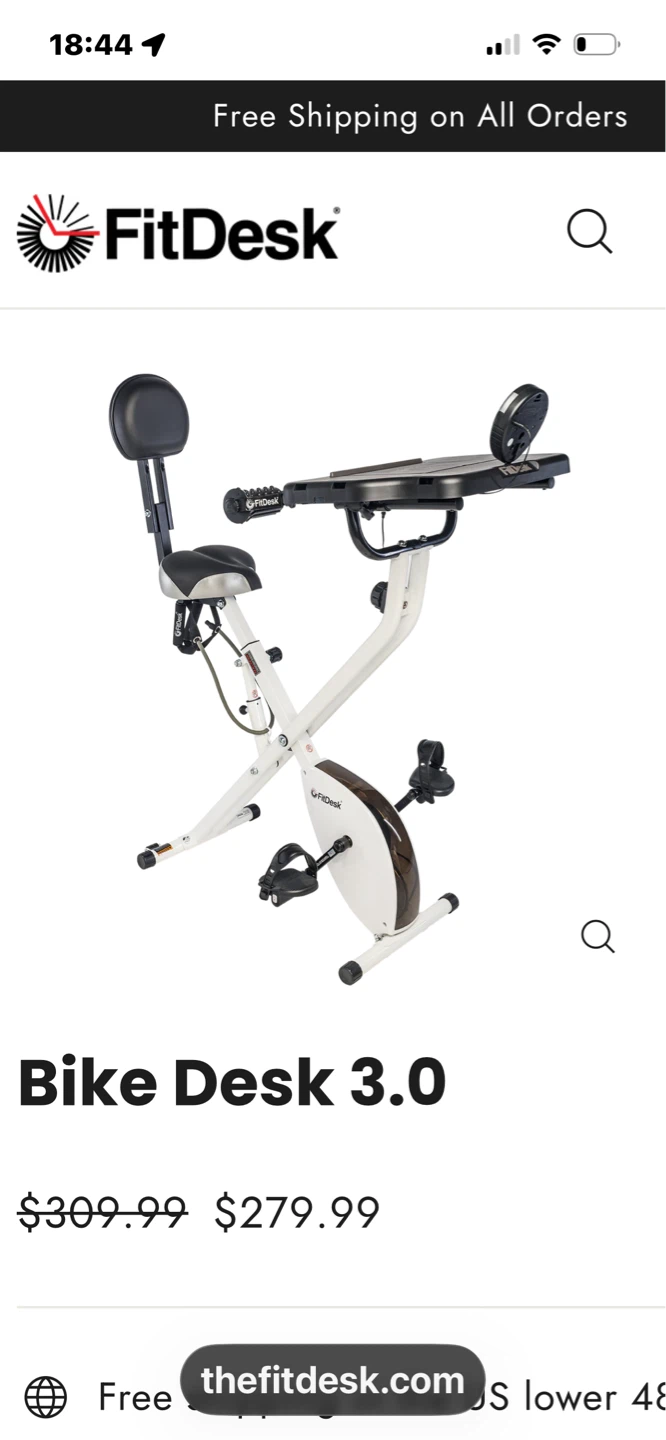 FitDesk Stationary Bike with Workstation
