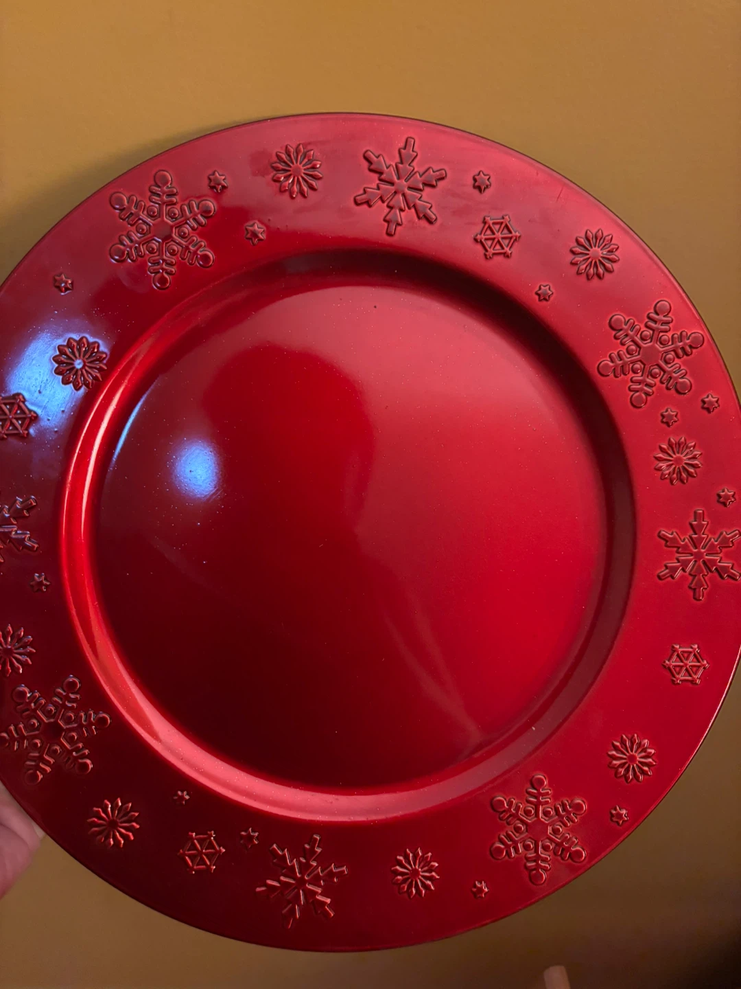Red Snowflake Charger Plate