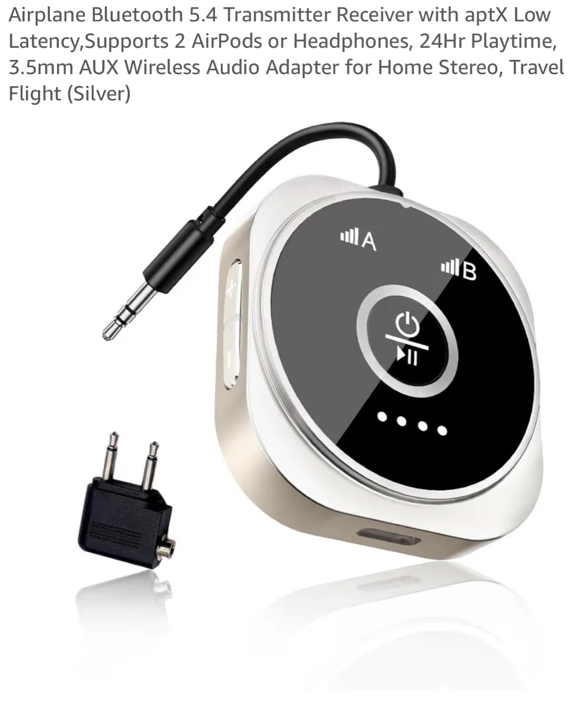 Airplane Bluetooth 5.4 Transmitter Receiver  aptX Low AR1