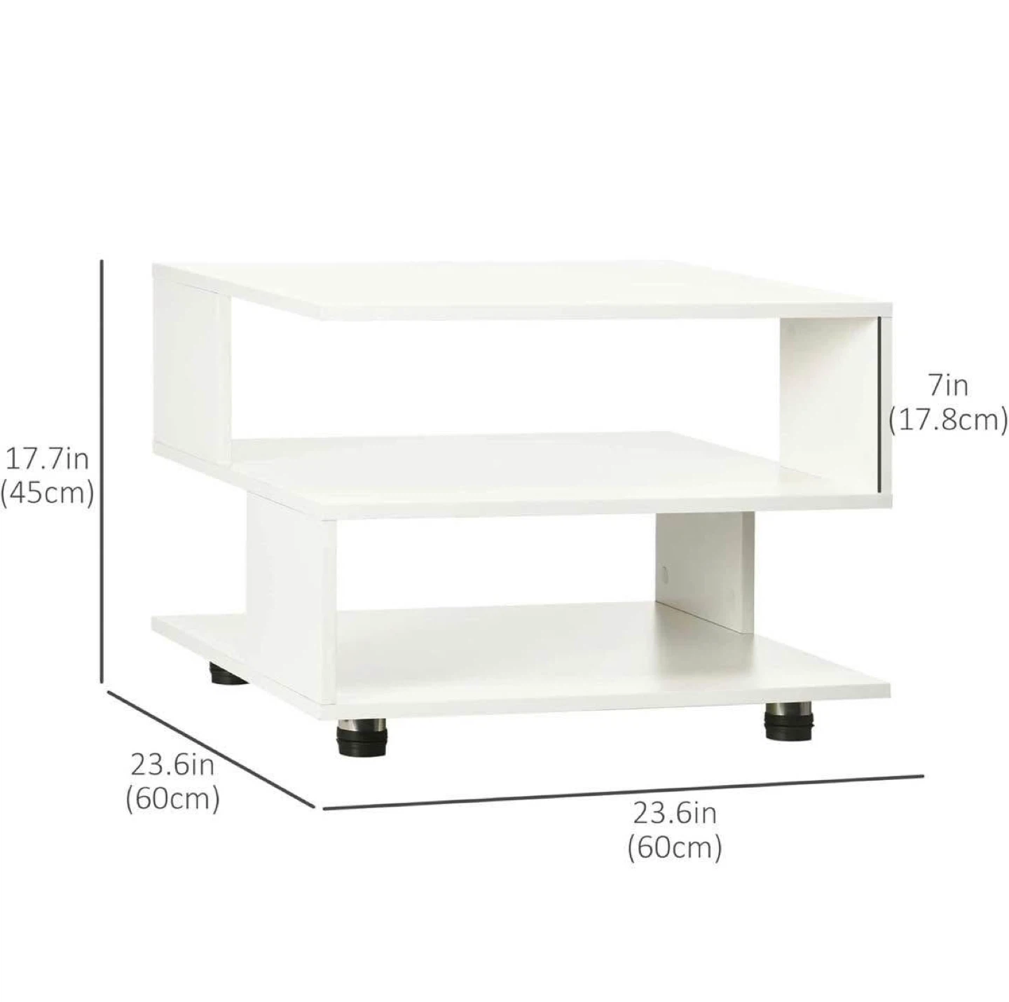 White 2-Tier Modern Coffee Table