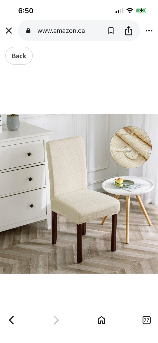 Set of 4 Cream Jacquard Stretch Dining Chair Covers - photo 5