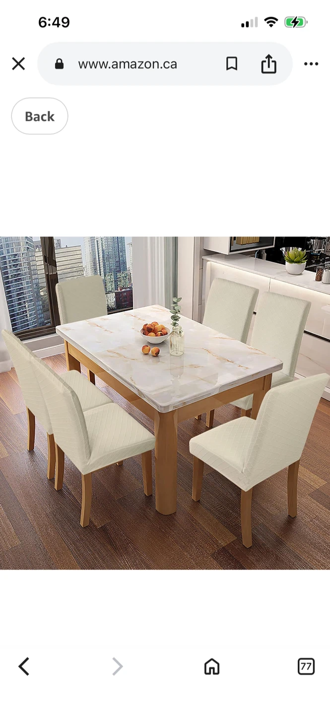 Set of 4 Cream Jacquard Stretch Dining Chair Covers - photo 4